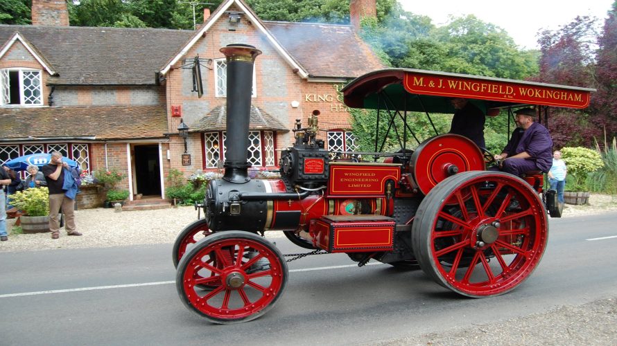 Burrell Steam Tractor visits the pub Burrell Steam Tractor visits the pub